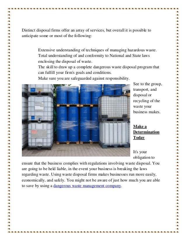 How a hazardous waste management company can help