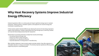 Industrial Energy Efficiency with Heat Recovery Systems in Australia | PPTX