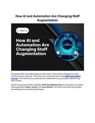 A Comprehensive Guide to AI and Automation in Staff Augmentation | PDF