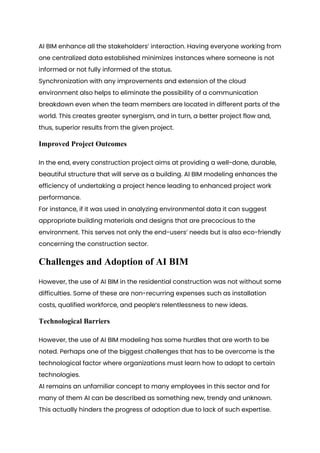 How AI BIM Modeling is Impacting Residential Construction. | PDF