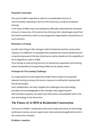 How AI BIM Modeling is Impacting Residential Construction. | PDF