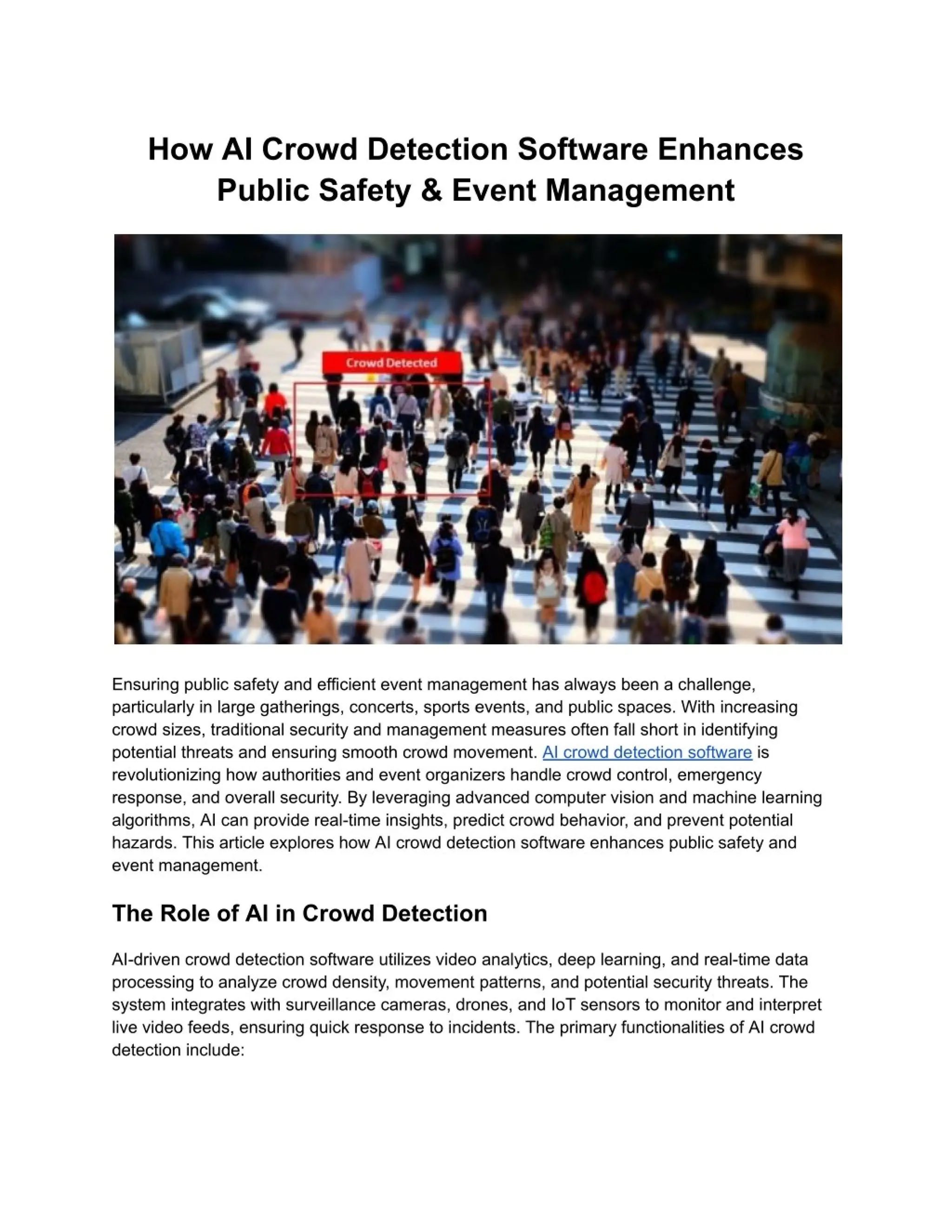 How AI Crowd Detection Software Enhances Public Safety & Events