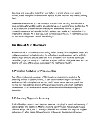 How AI in Healthcare Apps Enhances Patient Care Effectively | PDF