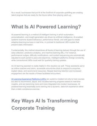 How AI Is Redefining Corporate Upskilling in 2026 and Beyond | PDF