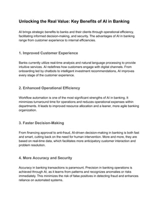 How AI is Reshaping the Banking Experience: Key Innovations | PDF