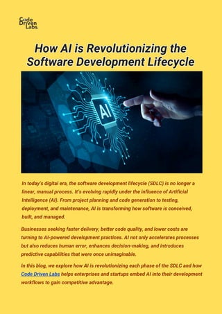 How AI is Revolutionizing the Software Development Lifecycle | PDF