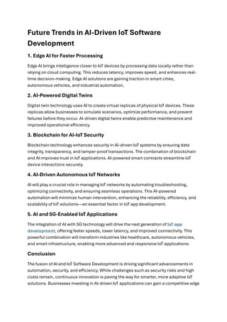 How AI Is Transforming IoT Software Development | PDF