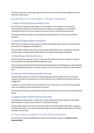 How AI Transcription Revolutionizes Clinical Documentation in ...
