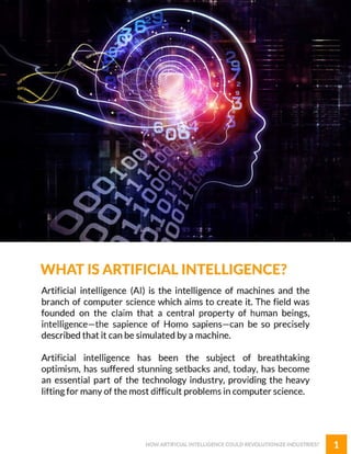 How Artificial Intelligence could help in revolutionizing indudstries