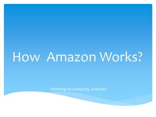 How Amazon Works?
Working by s1160079, s1160222
 