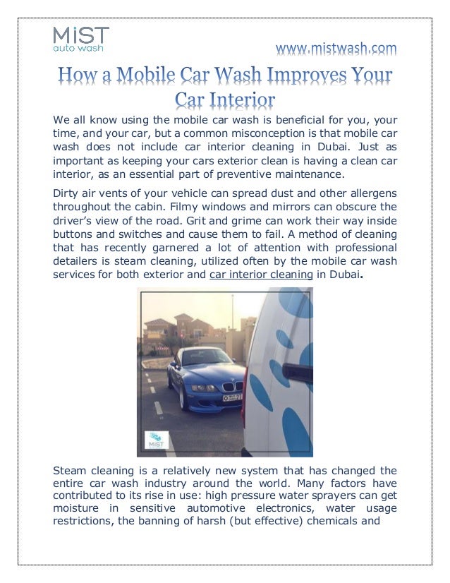 How A Mobile Car Wash Improves Your Car Interior