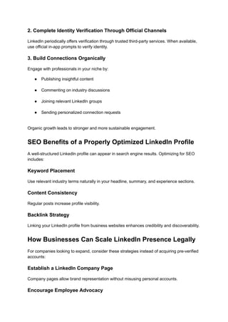 Authentic Profile Comprehensive Guide to Building Verified LinkedIn Profiles Ethically ...