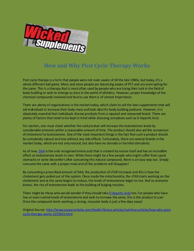 How and why post cycle therapy works