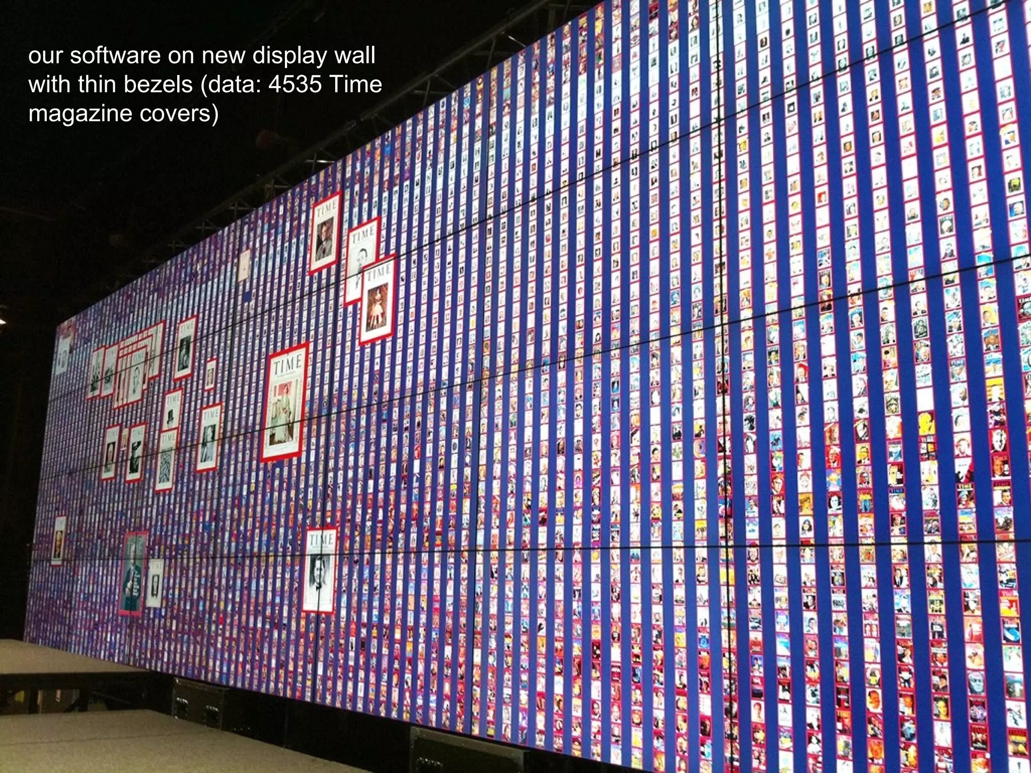 our software on new display wall
with thin bezels (data: 4535 Time
magazine covers)
 