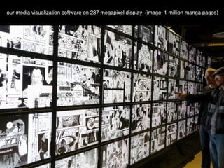 our media visualization software on 287 megapixel display (image: 1 million manga pages)
 