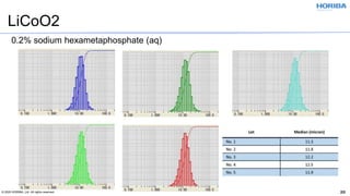 © 2020 HORIBA, Ltd. All rights reserved. 20
LiCoO2
0.2% sodium hexametaphosphate (aq)
 