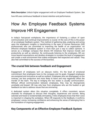 How An Employee Feedback Systems Improve HR Engagement.docx