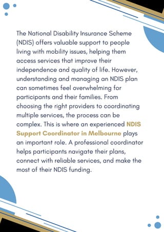 How an NDIS Support Coordinator Simplifies the NDIS Journey | PDF