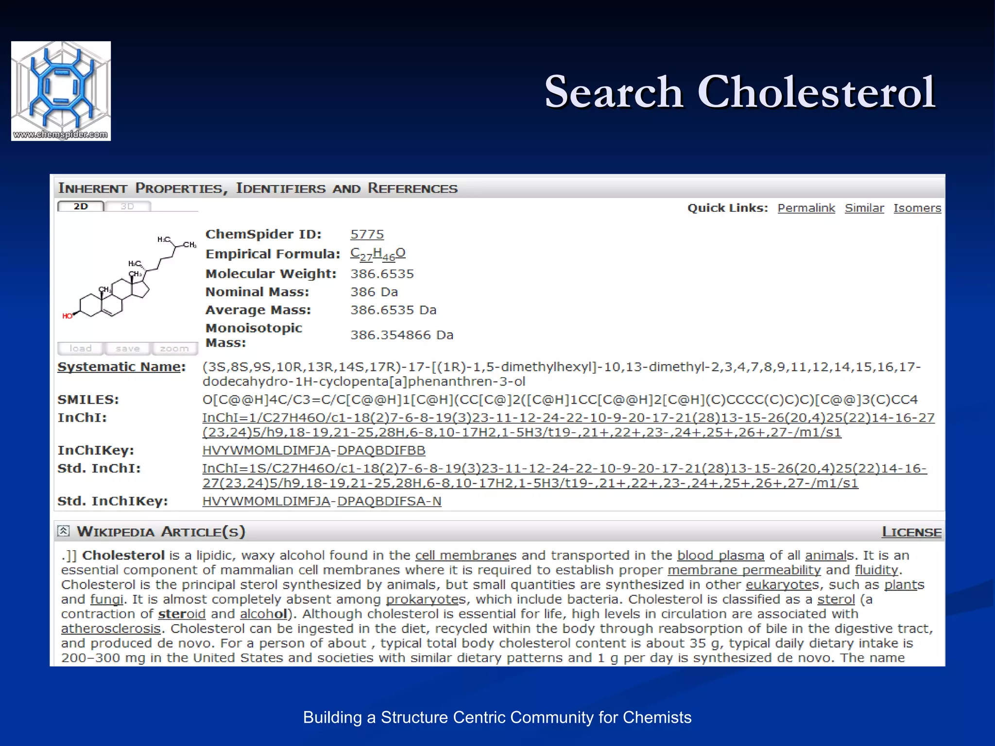 Search Cholesterol 