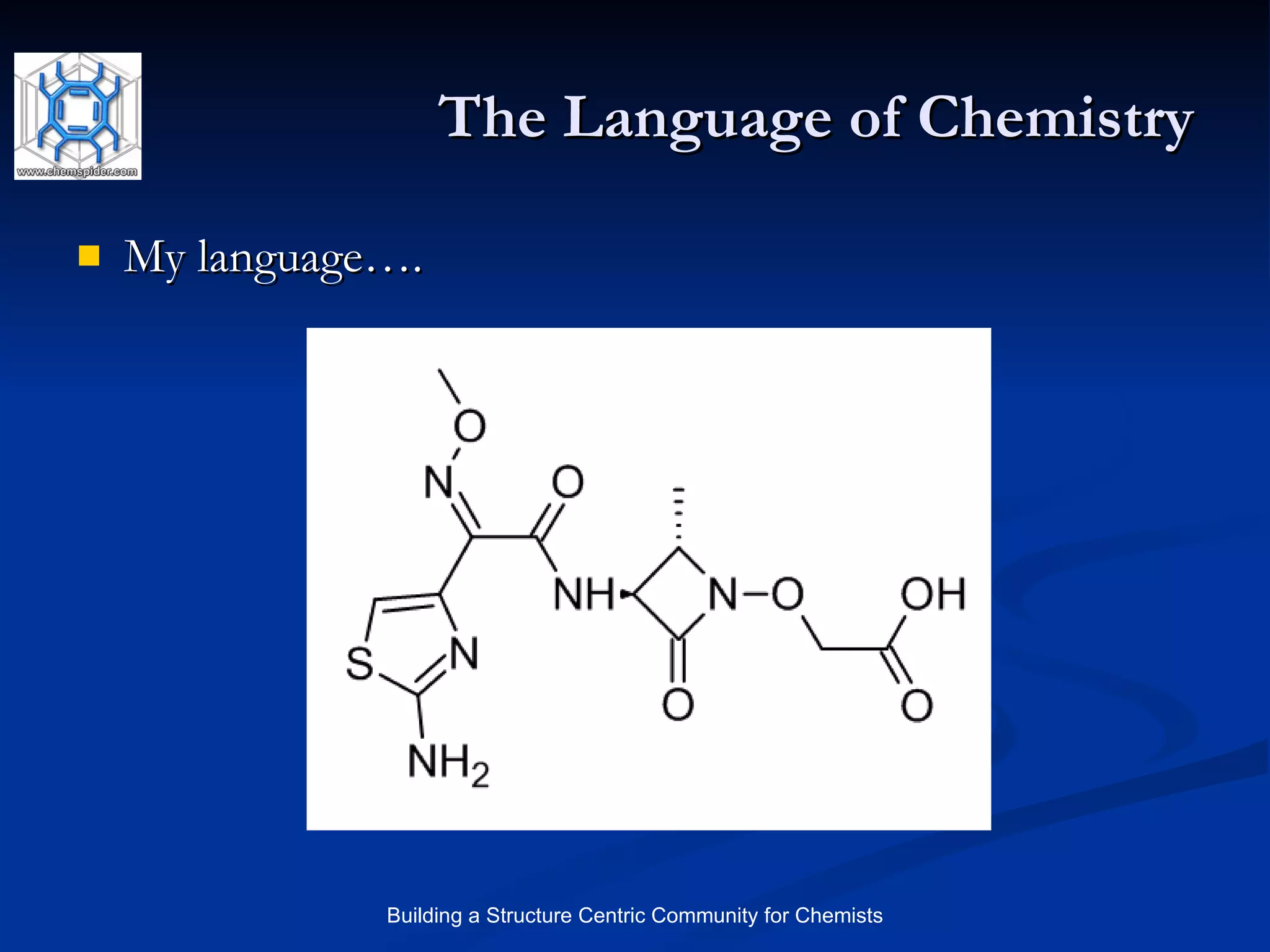 The Language of Chemistry My language…. 