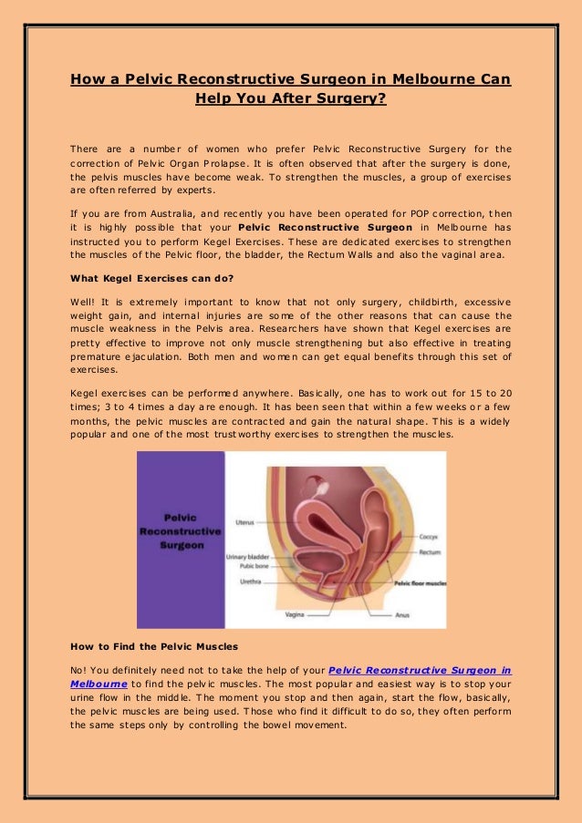 How A Pelvic Reconstructive Surgeon In Melbourne Can Help You After S