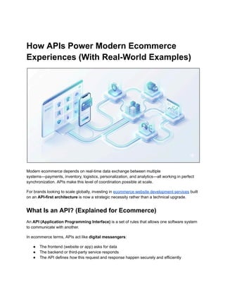 Real World Api Example How APIs Power Modern Ecommerce Experiences (With Real-World Examples ...