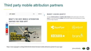 @exceldaddy
Third party mobile attribution partners
https://www.appagent.co/blog/2020/03/02/whats-the-best-mobile-attribution-partner-for-your-app/
 
