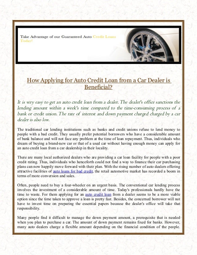 Easy Credit Auto Sales >> How Applying For Auto Credit Loan From A Car Dealer Is Easy Credit Auto Sales >> How Applying For Auto Credit Loan From A Car Dealer Is