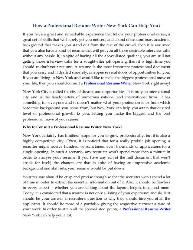 how a professional resume writer new york can help you