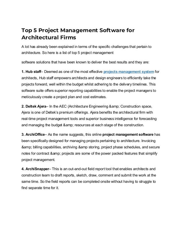 How architectural firms benefit from project management software