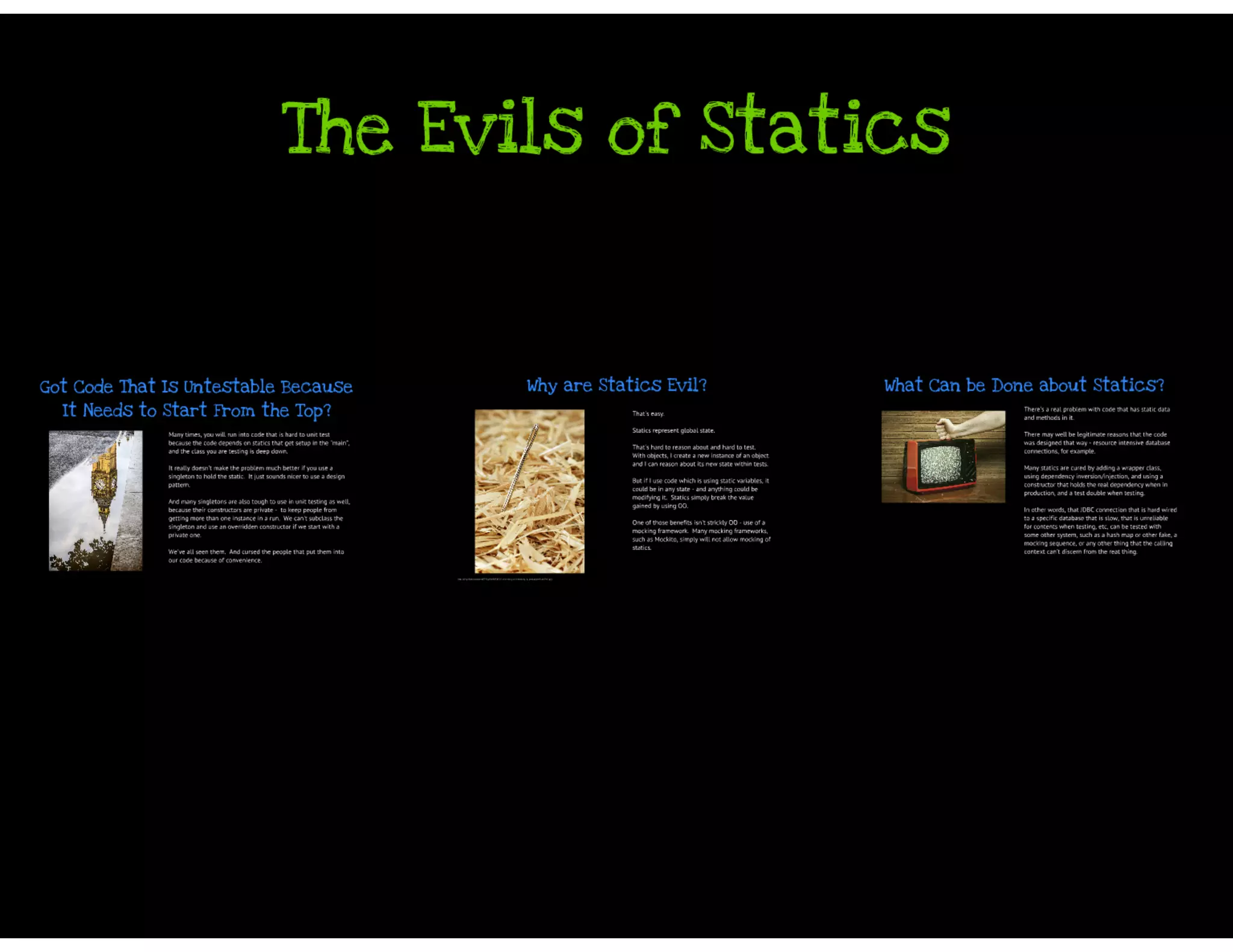 Why Johnny Can't Unit Test His Legacy Code - And What You Can Do About It