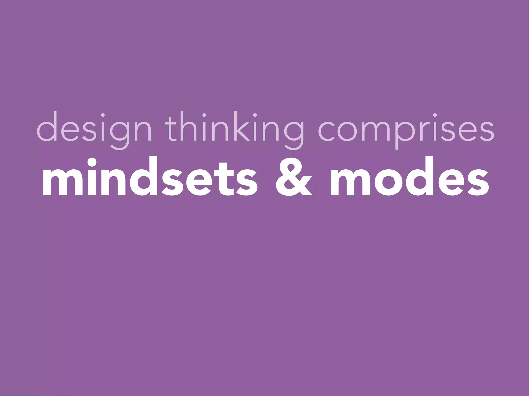 design thinking comprises
    mindsets & modes
                



 