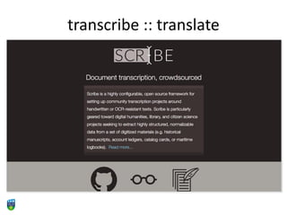 transcribe :: translate
 