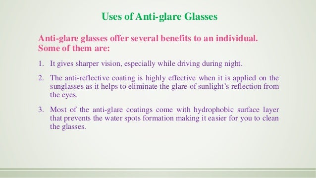 anti glare glasses uses