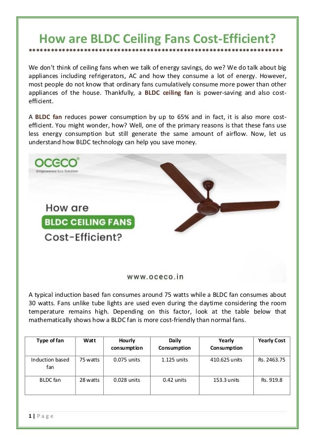 How are BLDC Ceiling Fans CostEfficient?