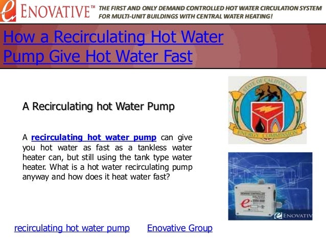 recirculating pump hot water heater