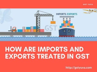 How are imports and exports treated in gst