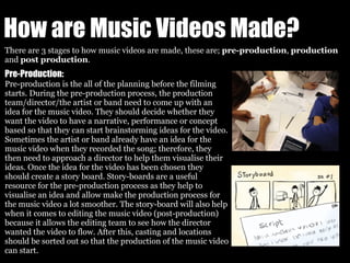 Music Video Process How Are Music Videos Made | PPT