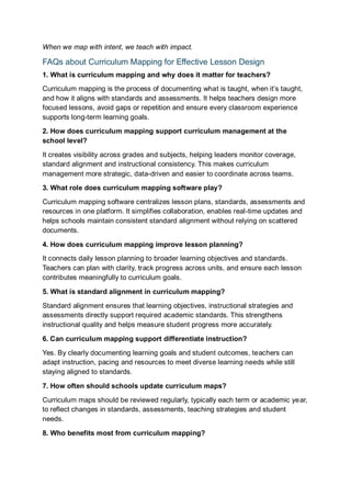Enhancing Teaching Effectiveness Through Curriculum Mapping | PDF