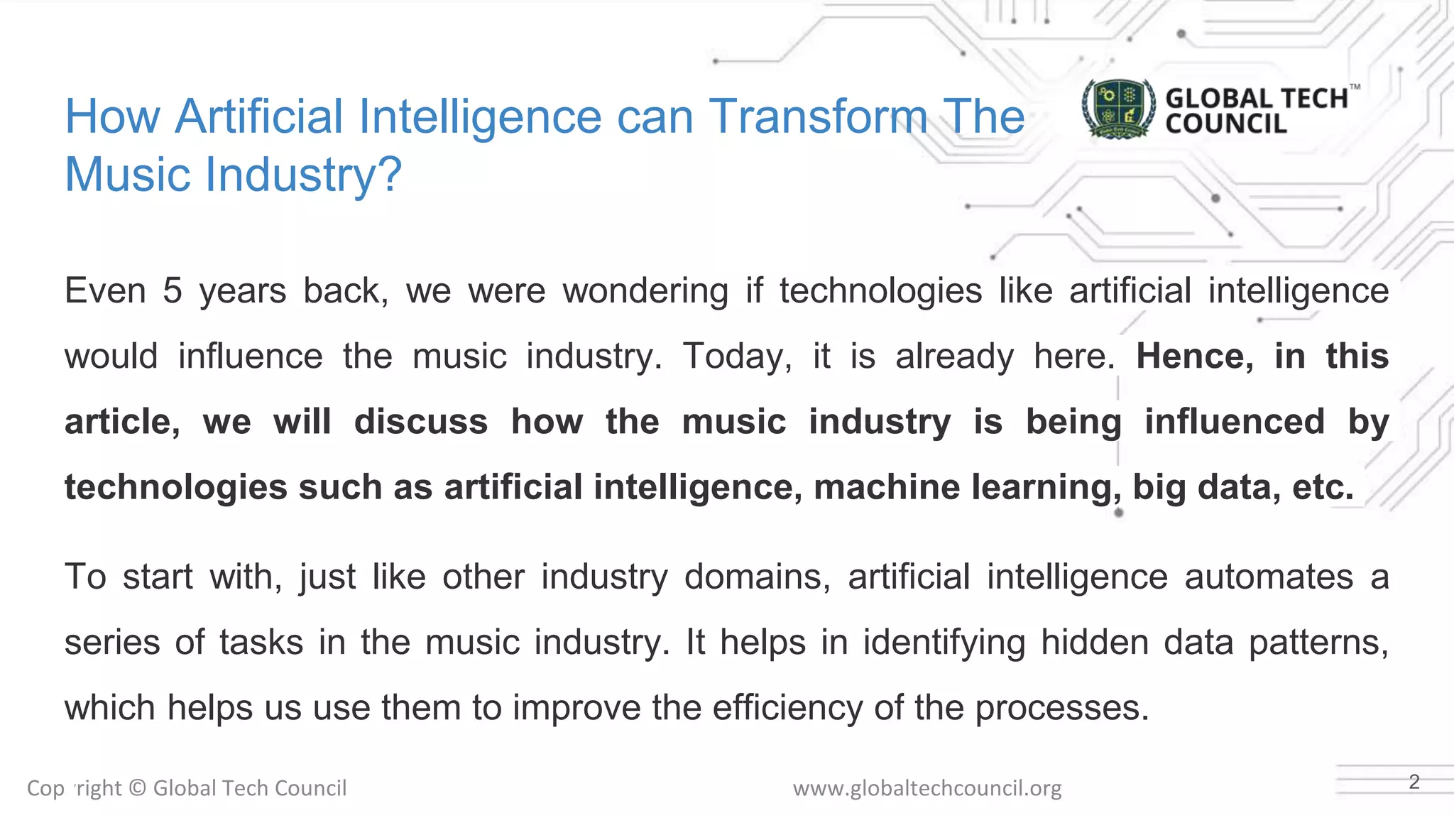 How artificial intelligence can transform the music industry | PPTX