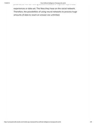 How artificial intelligence changing the world | PDF