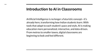 How Artificial Intelligence Is Reshaping Indian Education | PDF