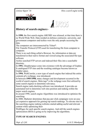 How a search engine works report | DOC