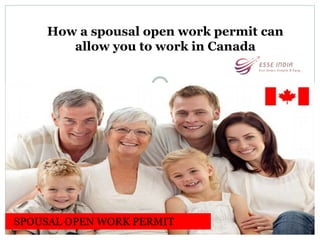 How a spousal open work permit can
allow you to work in Canada
SPOUSAL OPEN WORK PERMIT
 