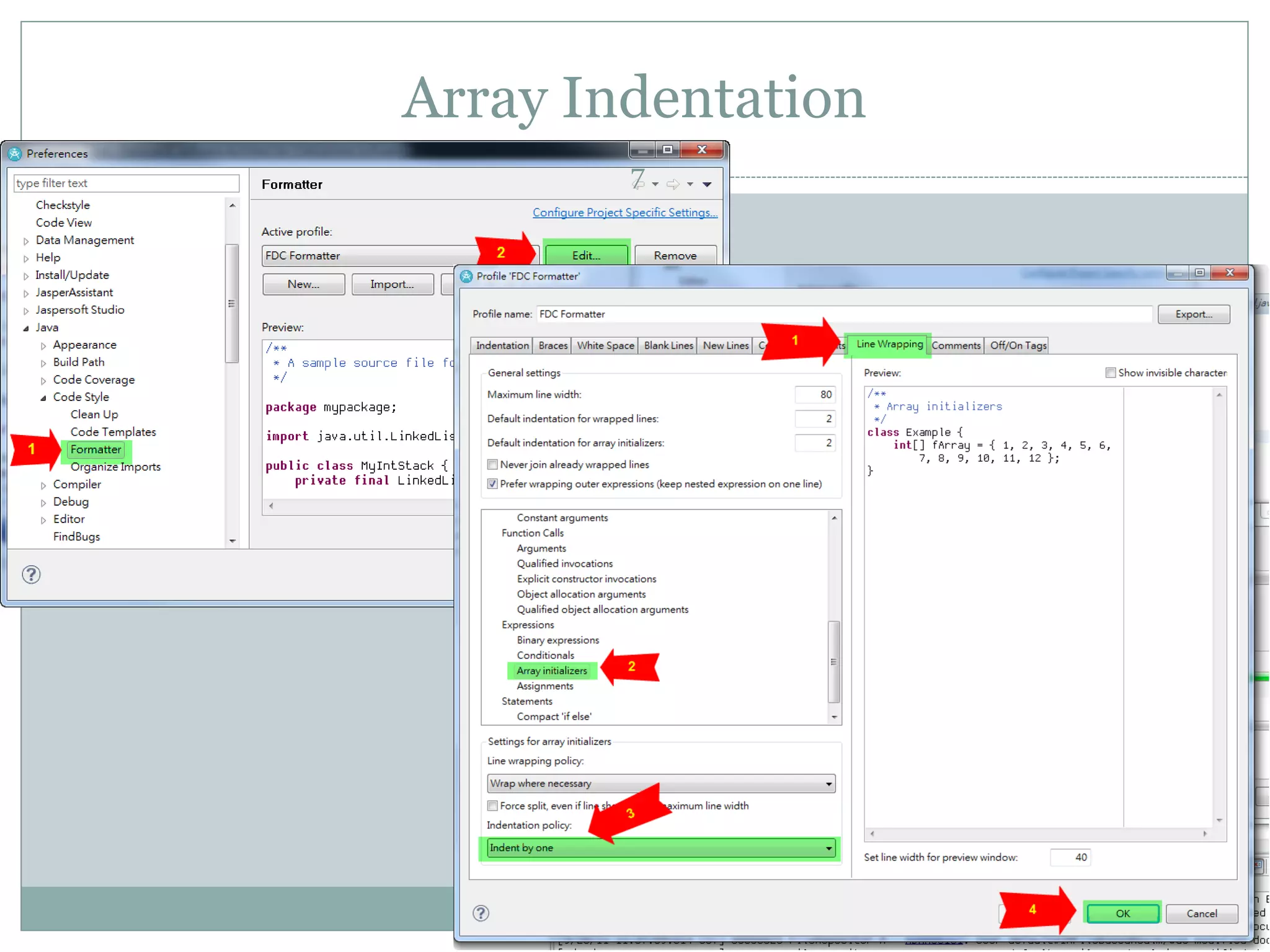 Array Indentation 7 