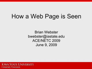 How A Web Page Is Seen