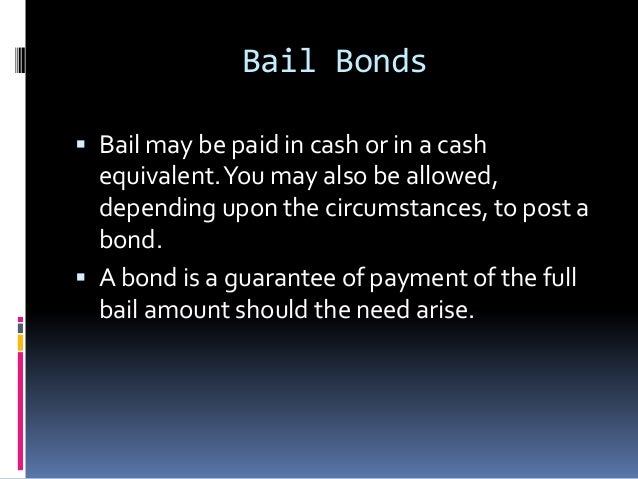 How bail works
