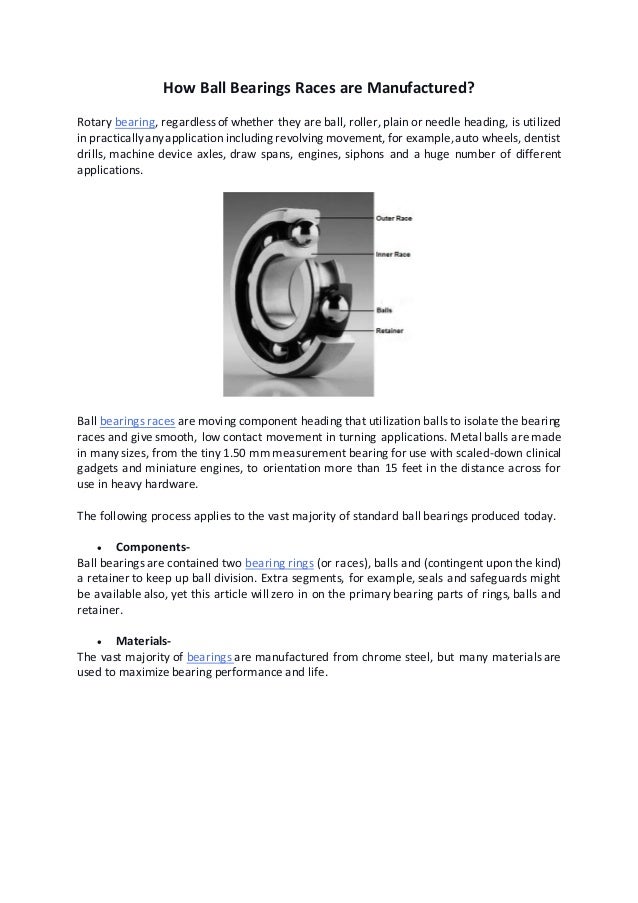 How Ball Bearings Races are Manufactured?
