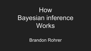 How
Bayesian inference
Works
Brandon Rohrer
 
