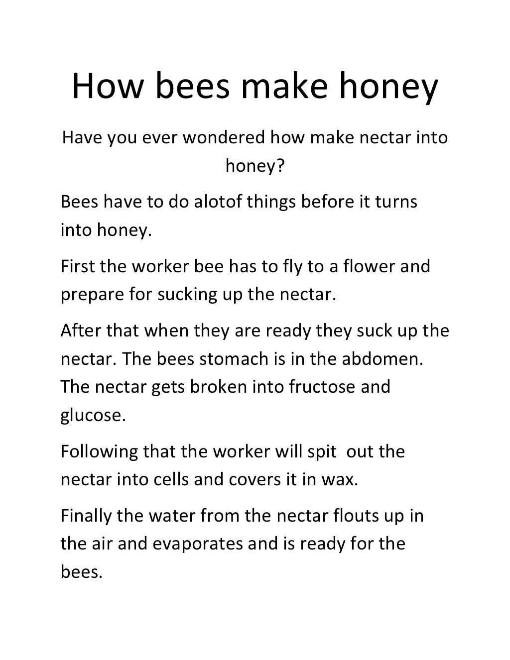 How bees make honey sam